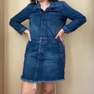 Lucky Brand distressed tie back denim dress